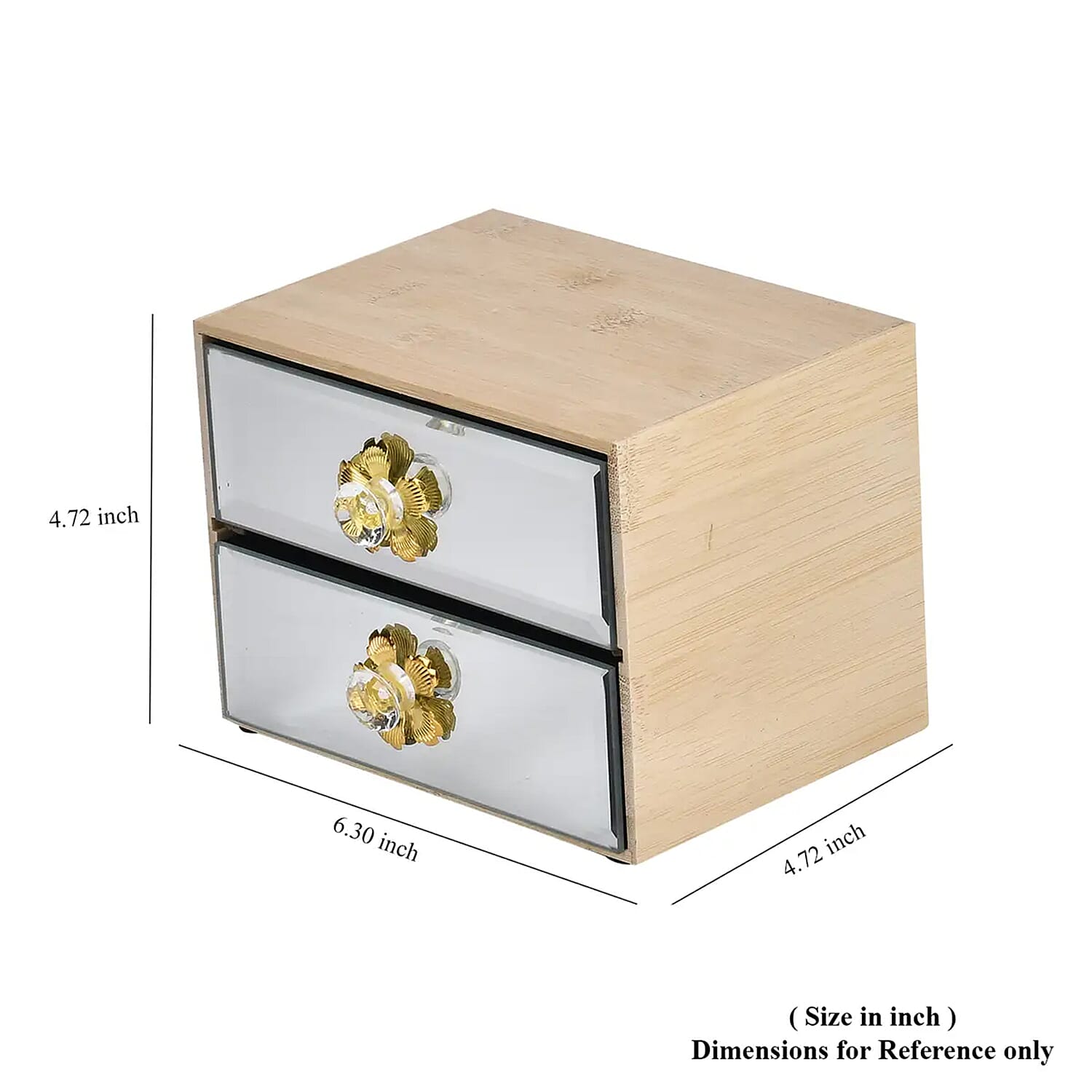 Silver Bamboo and Glass Jewelry Box