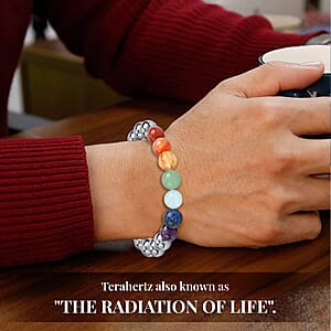 Seven Chakra Terahertz 140.00 ctw Beaded Stretch Bracelet