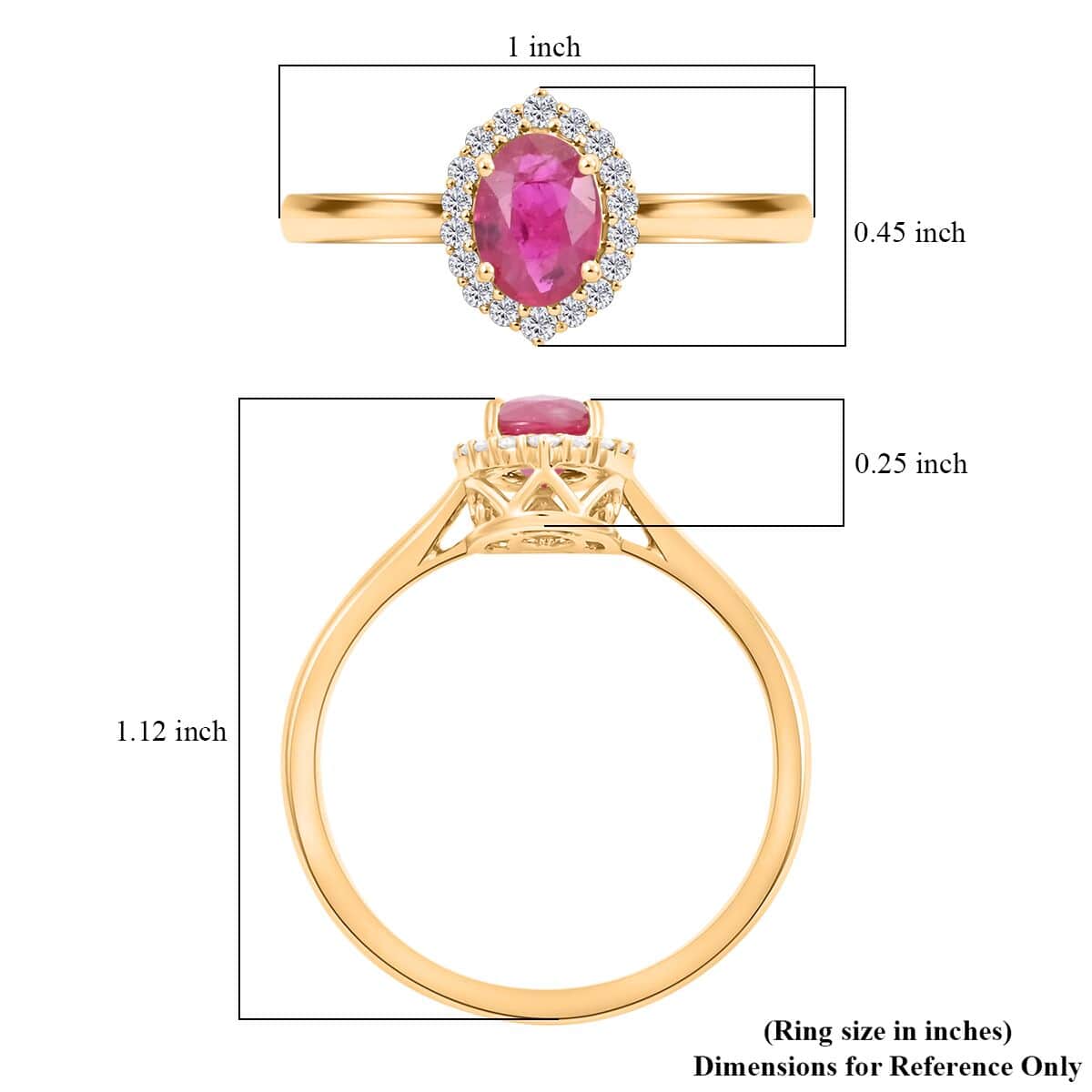 Certified & Appraised Iliana 18K Yellow Gold AAA Montepuez Ruby and Diamond G-H SI Halo Ring (Size 10.0) 1.10 ctw image number 5