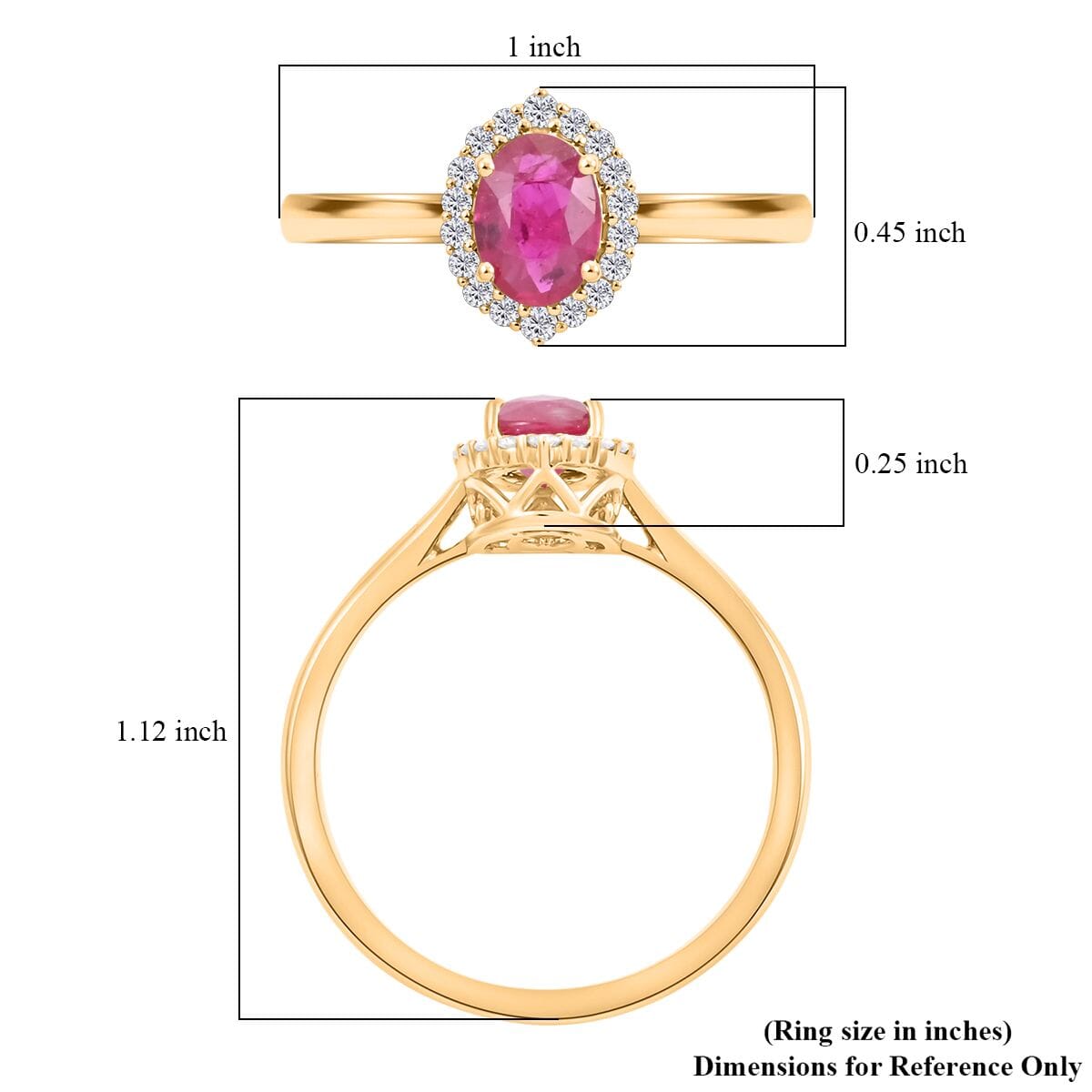 Certified & Appraised Iliana 18K Yellow Gold AAA Montepuez Ruby and Diamond G-H SI Halo Ring (Size 6.5) 1.10 ctw image number 5