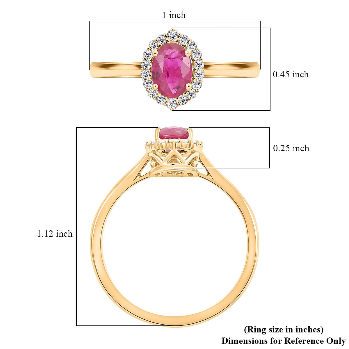 Certified & Appraised Iliana 18K Yellow Gold AAA Montepuez Ruby and Diamond G-H SI Halo Ring (Size 7.5) 1.10 ctw image number 5