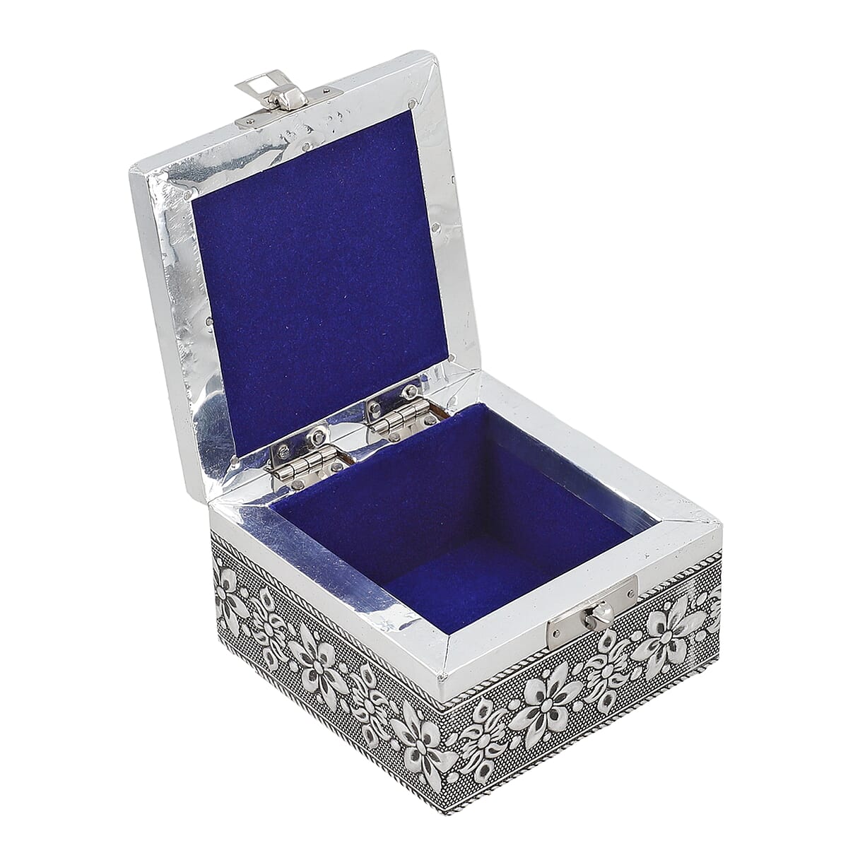 Handcrafted Set of 3 3D Embossed Mandala Aluminium Oxidized Storage Boxes image number 7