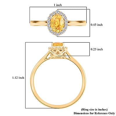 Certified & Appraised Iliana AAA Madagascar Yellow Sapphire and G-H SI Diamond 1.05 ctw Halo Ring in 18K Yellow Gold (Size 10.0)