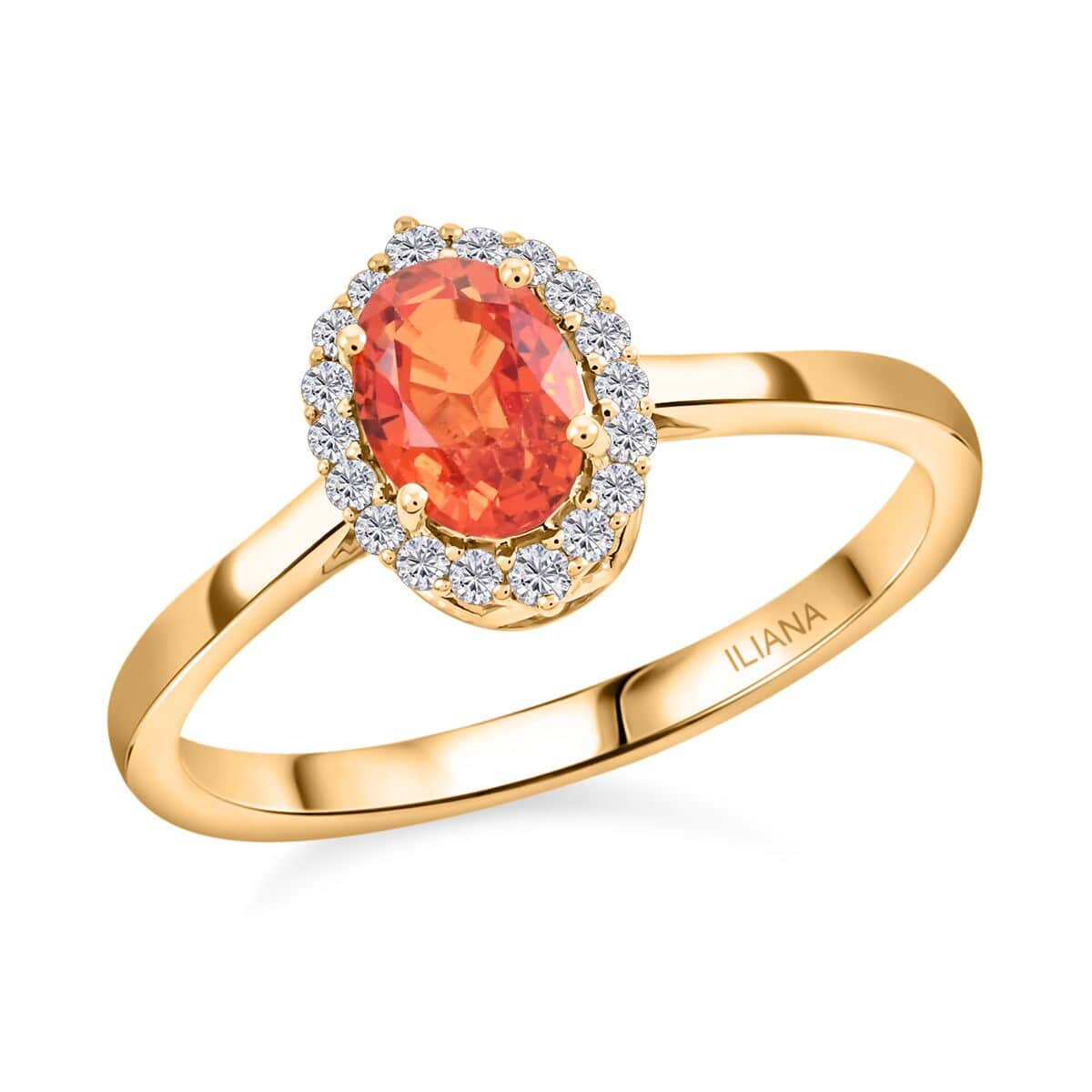 Certified & Appraised Iliana AAA Red Sapphire and G-H SI Diamond 1.05 ctw Halo Ring in 18K Yellow Gold (Size 10.0) image number 0