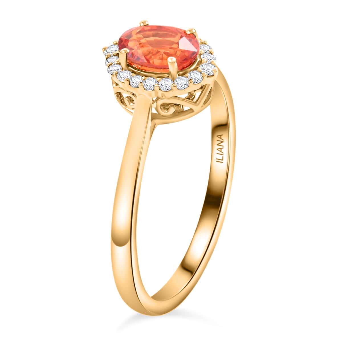 Certified & Appraised Iliana AAA Red Sapphire and G-H SI Diamond 1.05 ctw Halo Ring in 18K Yellow Gold (Size 10.0) image number 3