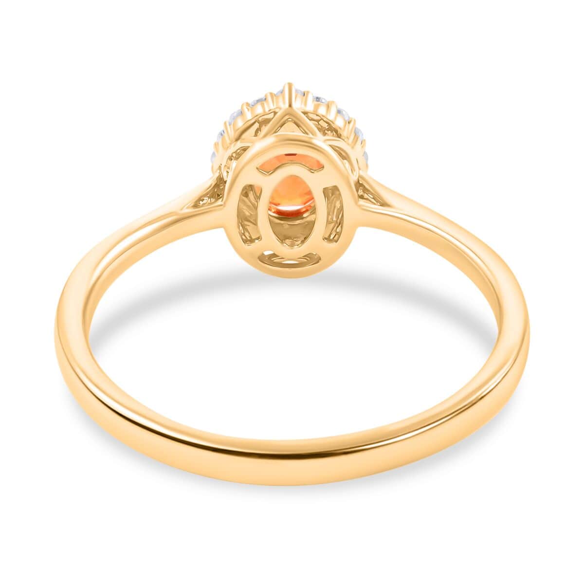 Certified & Appraised Iliana AAA Red Sapphire and G-H SI Diamond 1.05 ctw Halo Ring in 18K Yellow Gold (Size 10.0) image number 4