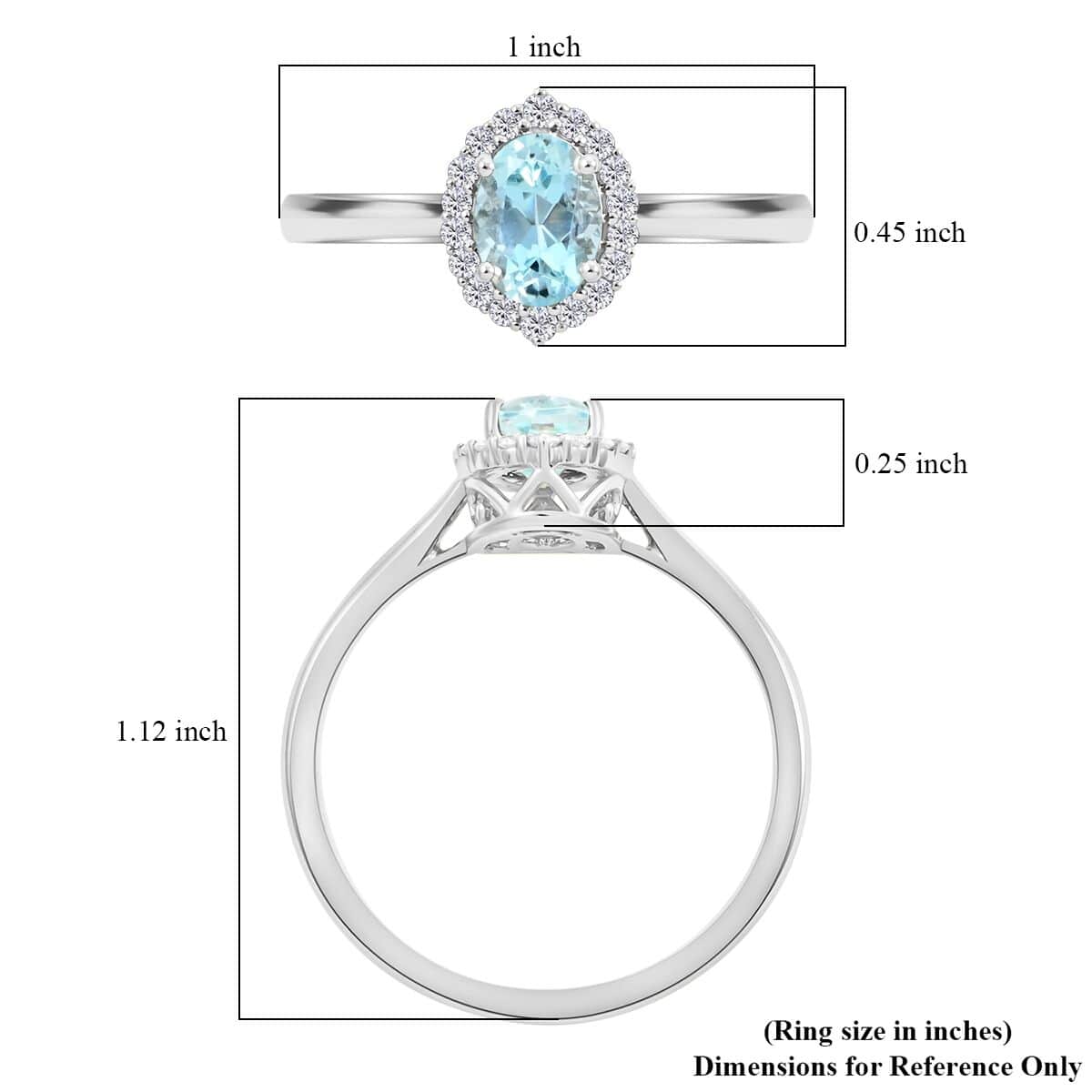 Certified & Appraised Iliana 18K White Gold AAA Santa Maria Aquamarine and G-H SI Diamond Halo Ring (Size 7.0) 1.00 ctw image number 5