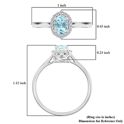 Certified & Appraised Iliana 18K White Gold AAA Santa Maria Aquamarine and G-H SI Diamond Halo Ring (Size 7.0) 1.00 ctw