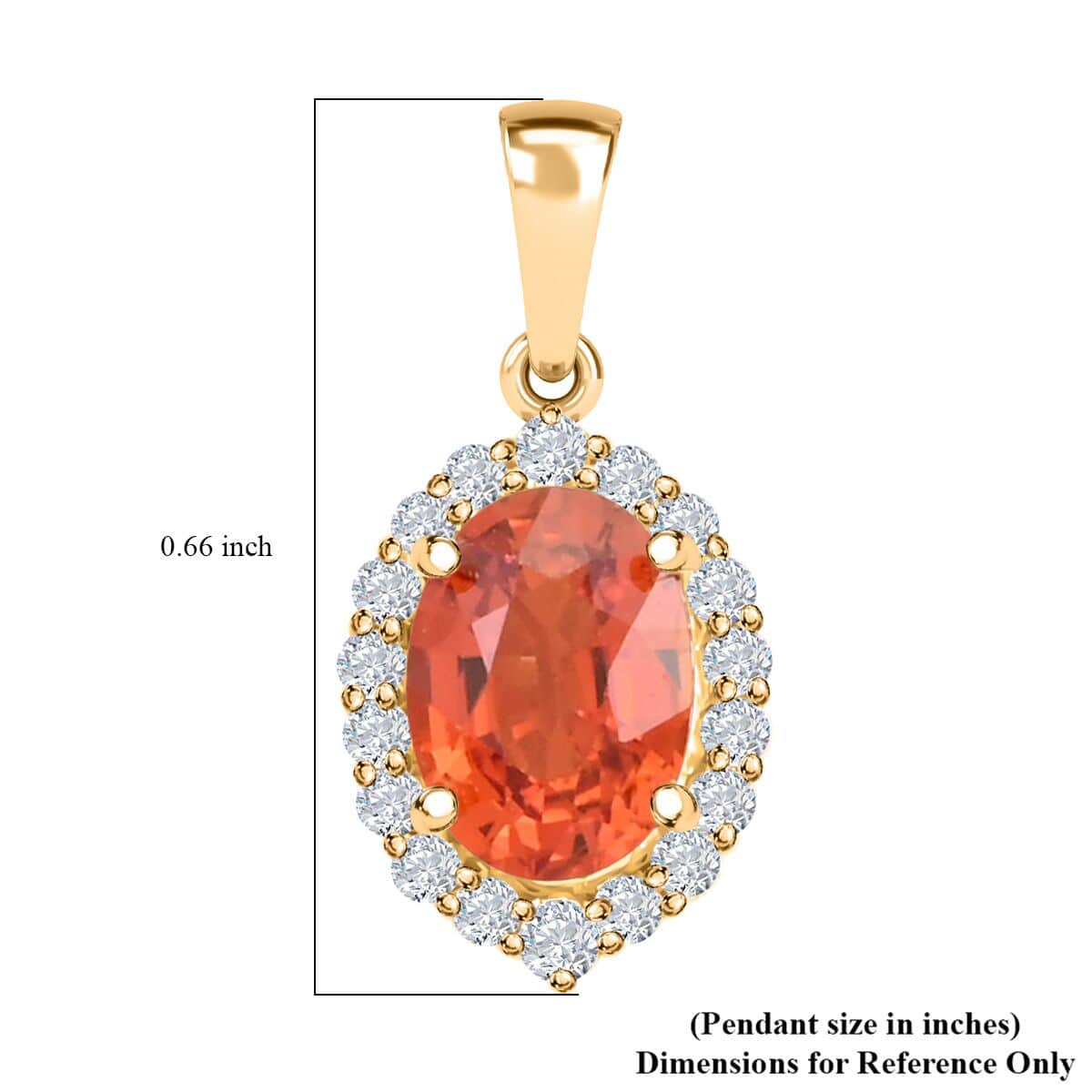 Certified & Appraised Iliana 18K Yellow Gold AAA Songea Sapphire and G-H SI Diamond Halo Pendant 1.05 ctw image number 5