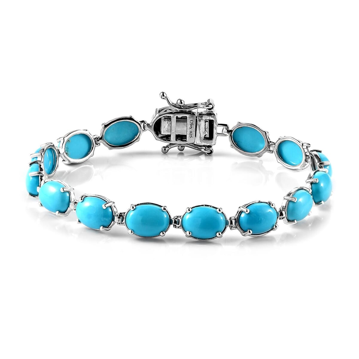 Premium Sleeping Beauty Turquoise Bracelet in Platinum Over Sterling Silver (6.50 In) 18.75 ctw image number 0