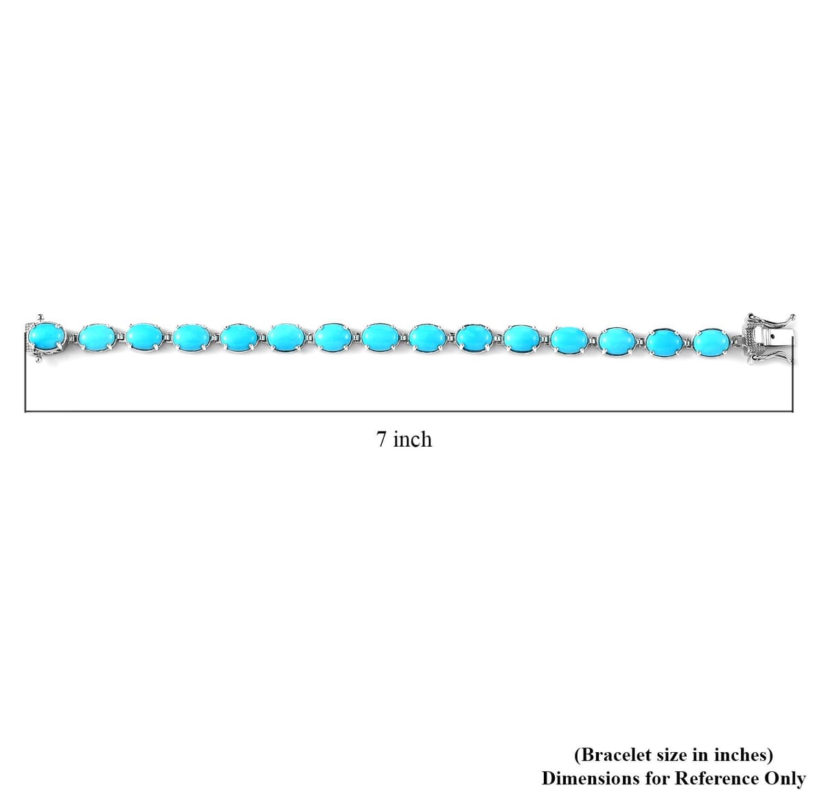 Premium Sleeping Beauty Turquoise Bracelet in Platinum Over Sterling Silver (6.50 In) 18.75 ctw image number 4