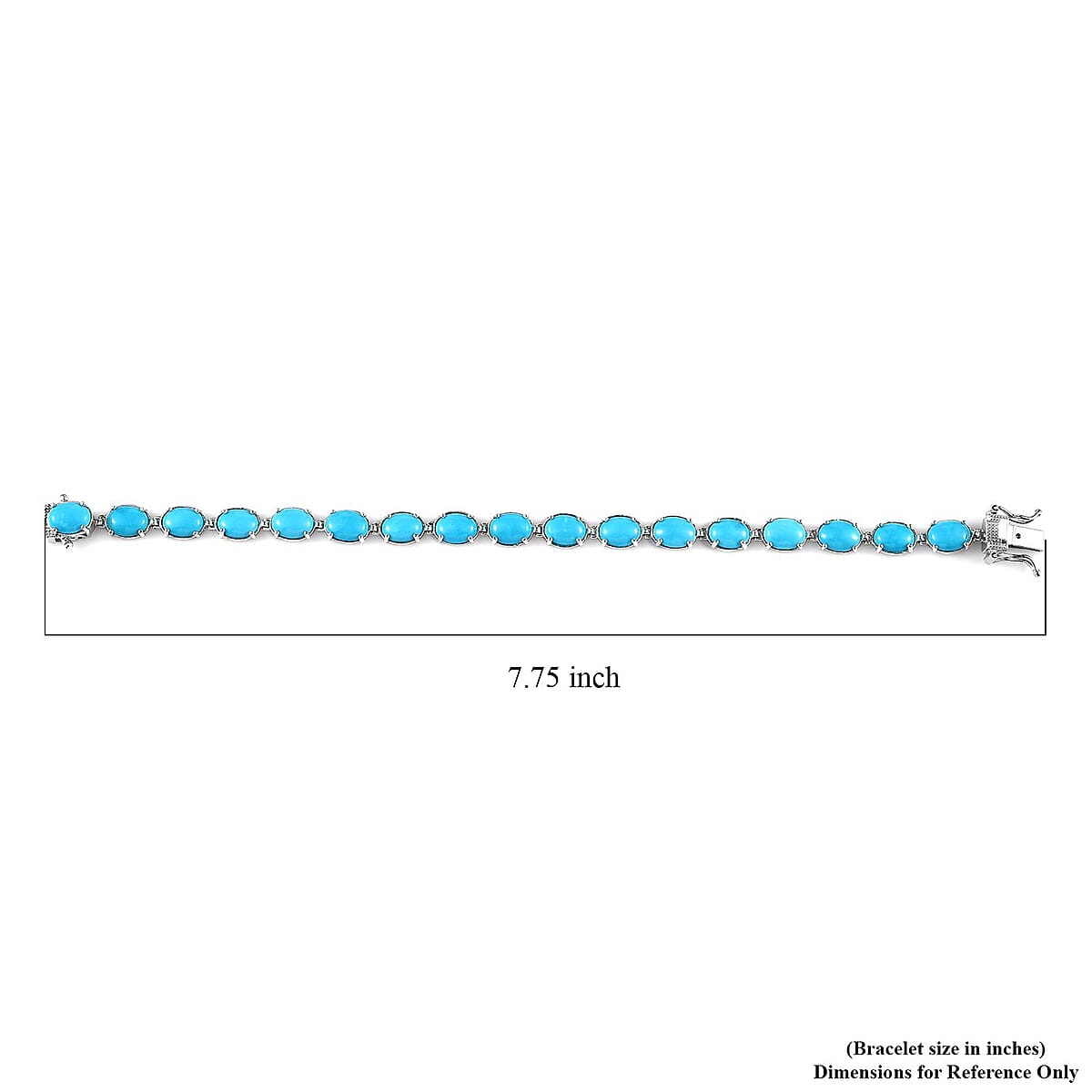 Premium Sleeping Beauty Turquoise Bracelet in Platinum Over Sterling Silver (7.25 In) 21.25 ctw image number 4