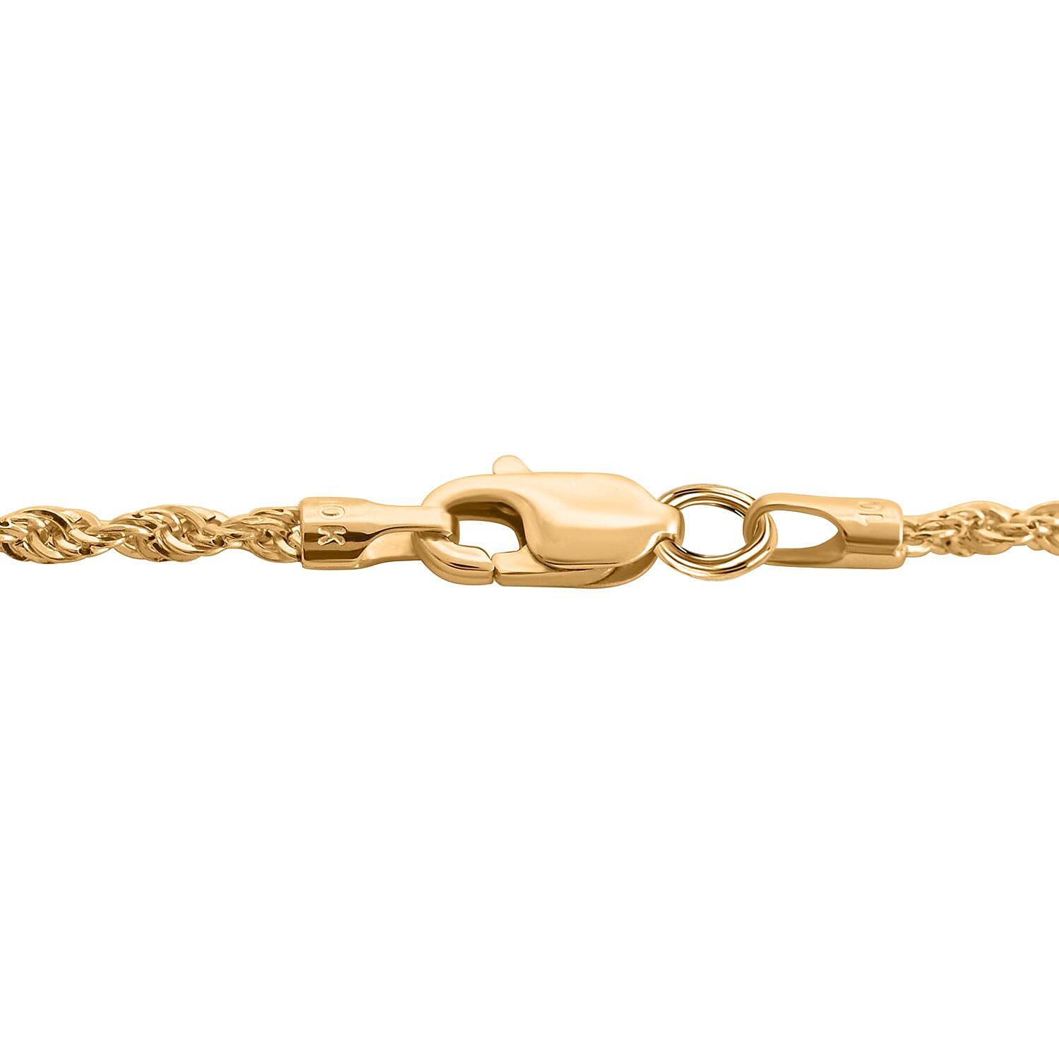 10K Yellow Gold 1mm Rope Necklace 18 Inches 1.20 Grams