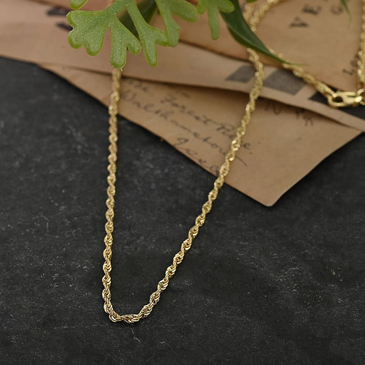 10K Yellow Gold 1mm Rope Necklace 20 Inches 1.30 Grams image number 1