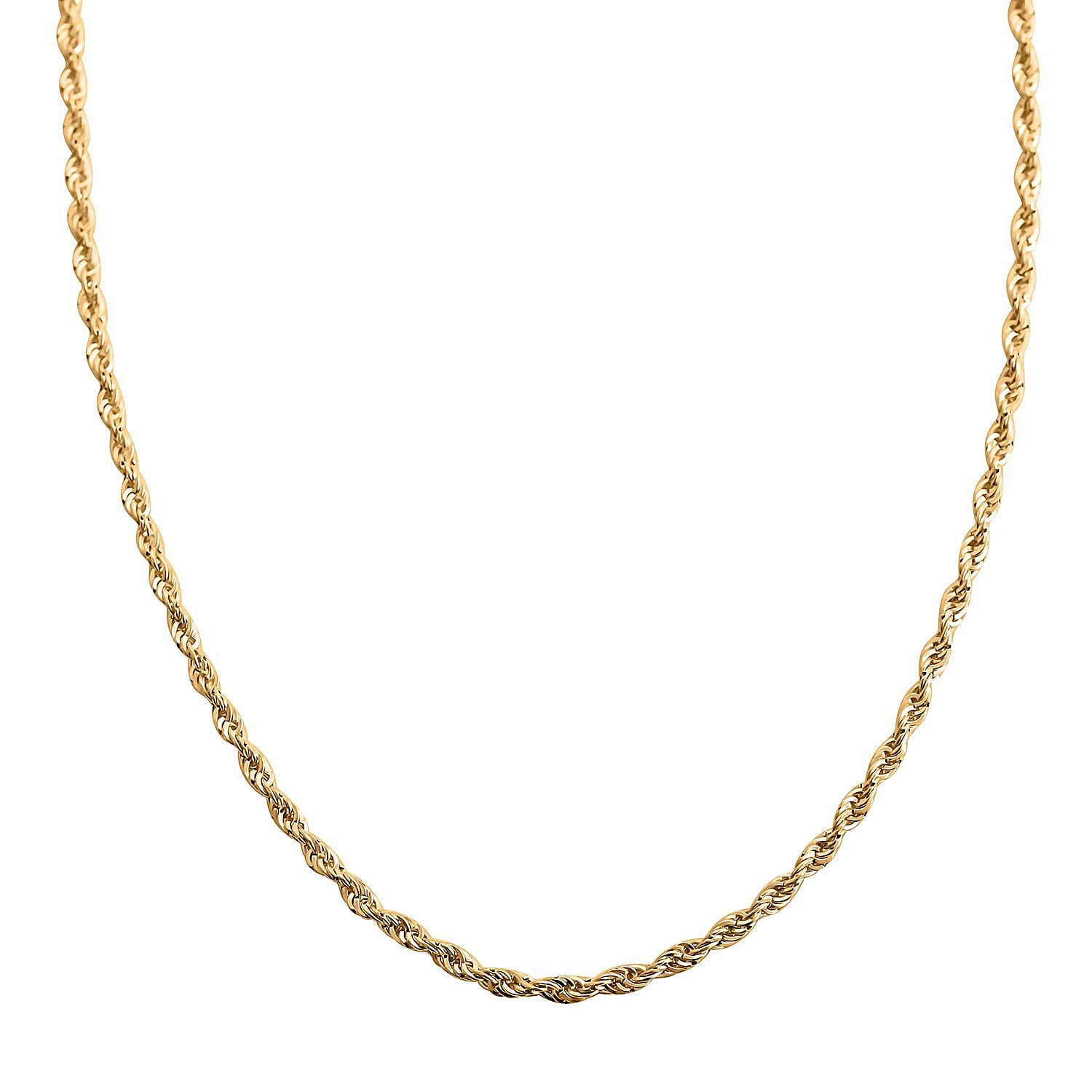 10K Yellow Gold 1mm Rope Necklace 20 Inches 1.30 Grams
