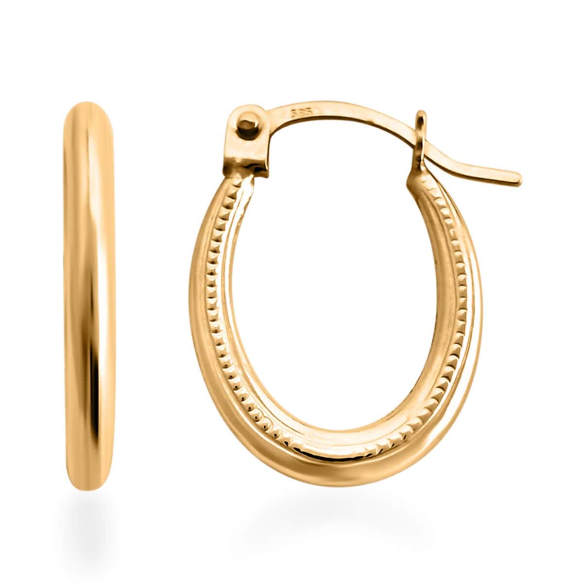 14K Yellow Gold Hoop Earrings 0.37 Grams image number 0