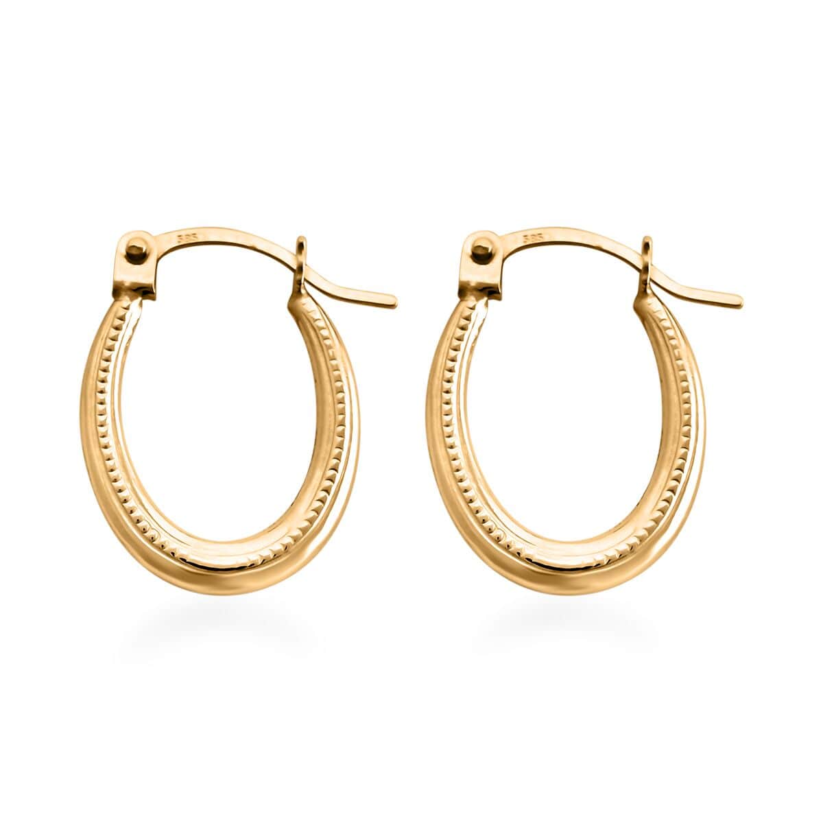 14K Yellow Gold Hoop Earrings (0.37 g) image number 3