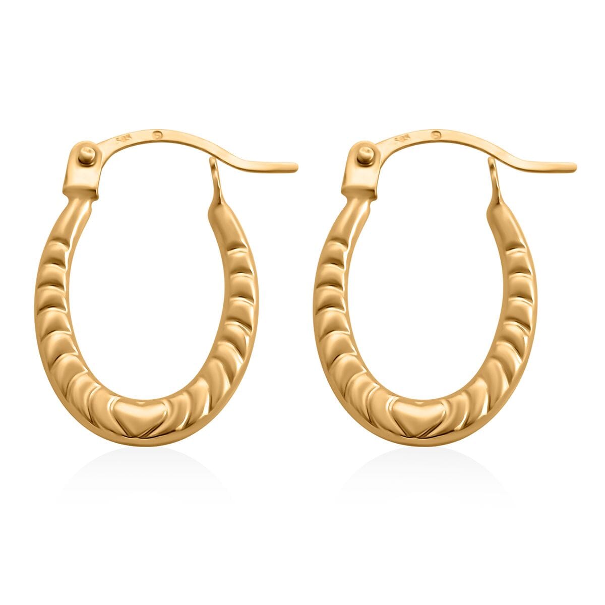 14K Yellow Gold Hoop Earrings 0.37 Grams image number 3