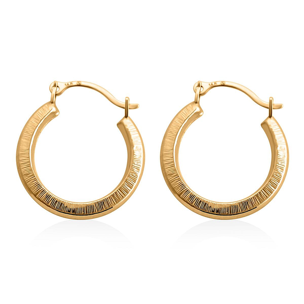 14K Yellow Gold Hoop Earrings 0.35 Grams image number 3