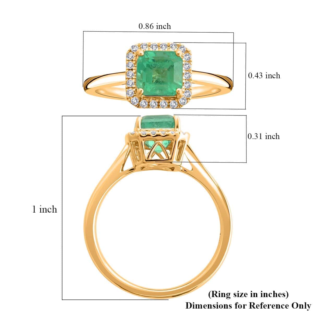 Certified and Appraised Iliana 18K Yellow Gold AAA Boyaca Colombian Emerald and SI Diamond Ring (Size 6.0) 4.40 Grams 1.85 ctw image number 5