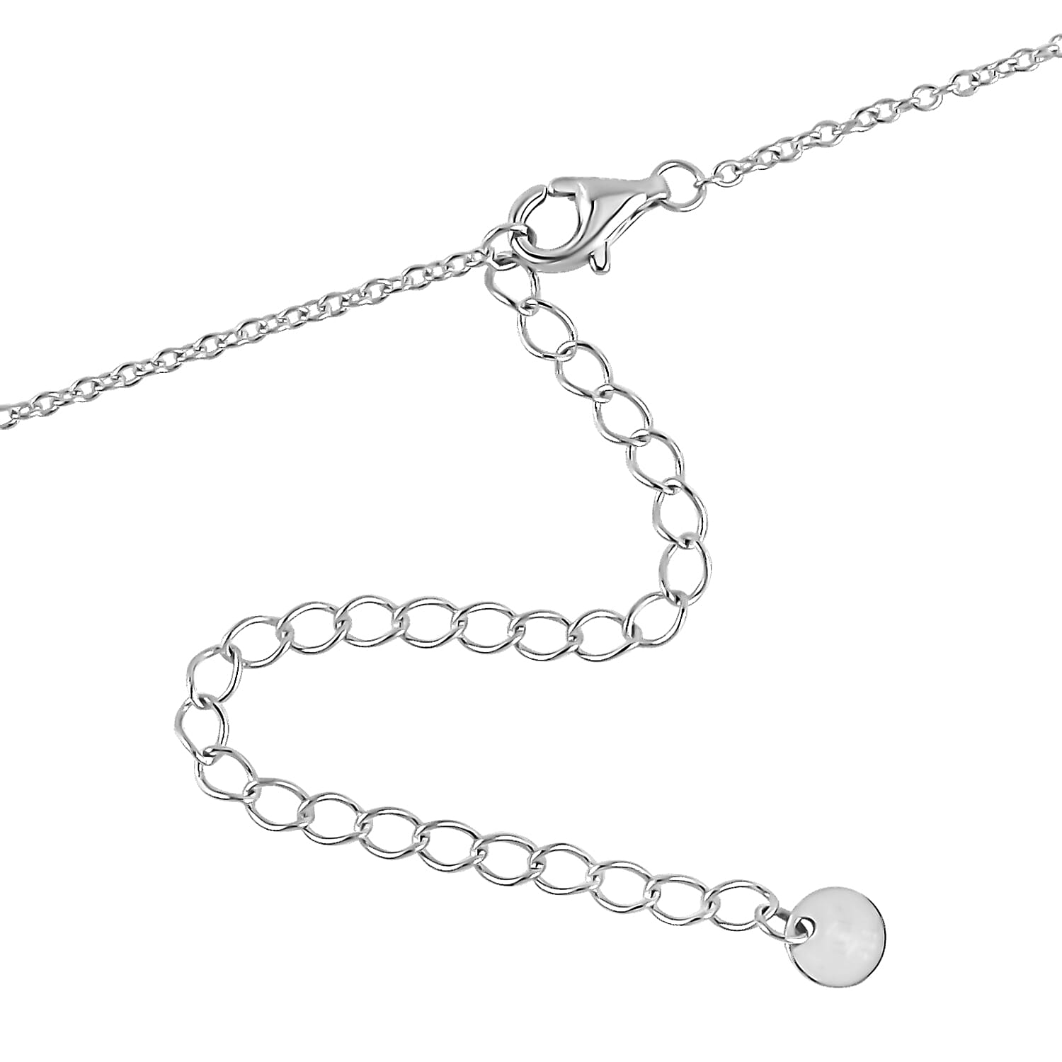 Lustro Stella Pink and White Finest CZ Necklace 16-18 Inches in Rhodium Over Sterling Silver 10.50 ctw