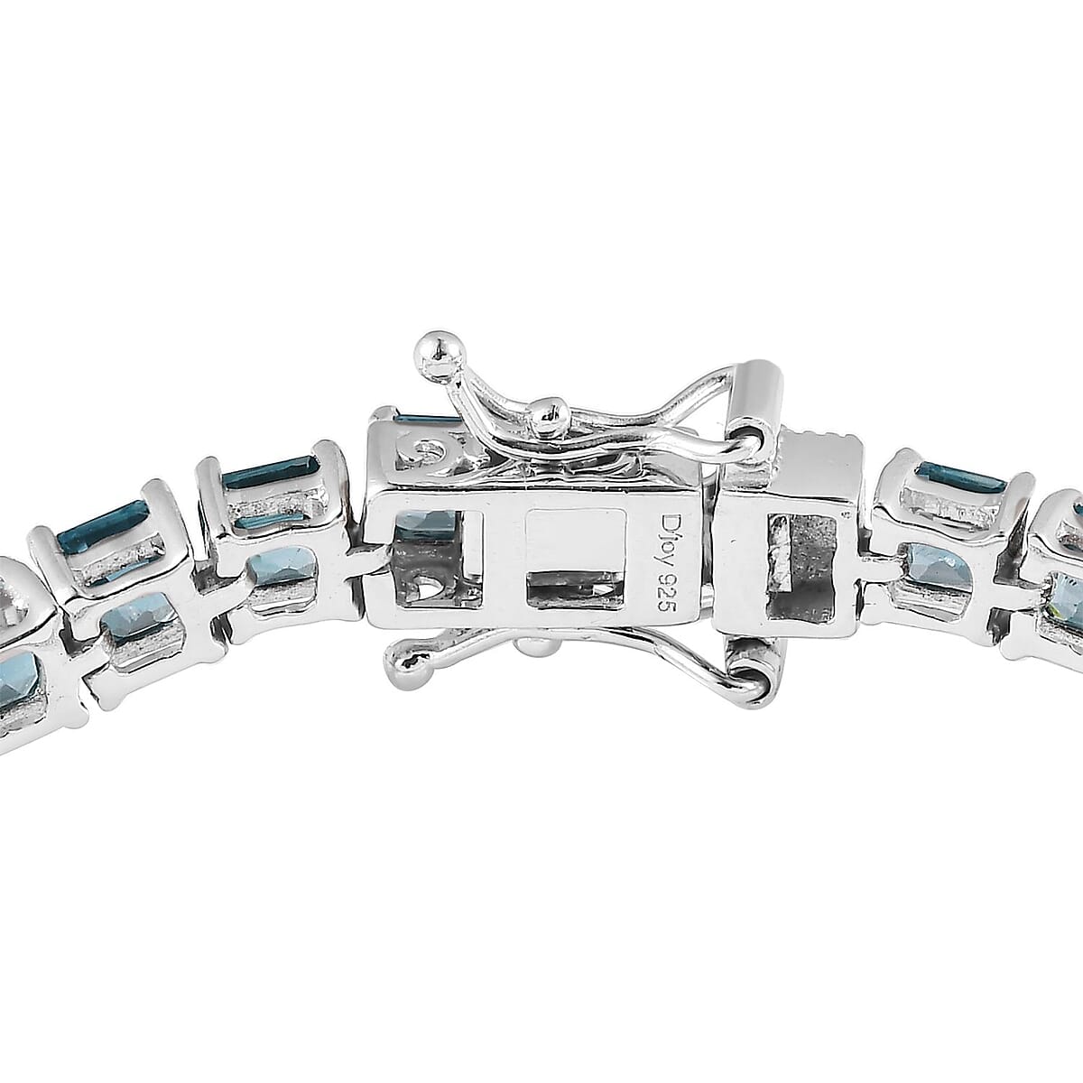 Asscher Cut Cambodian Blue Zircon Tennis Bracelet in Platinum Over Sterling Silver (7.25 In) 21.35 ctw image number 3