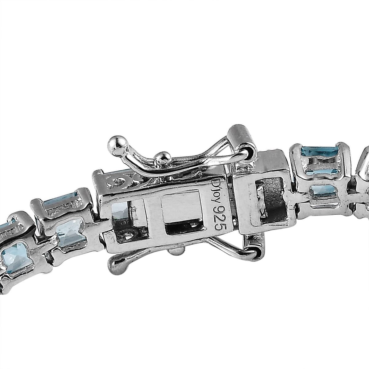 Asscher Cut Cambodian Blue Zircon Tennis Bracelet in Platinum Over Sterling Silver (8.00 In) 23.50 ctw image number 3
