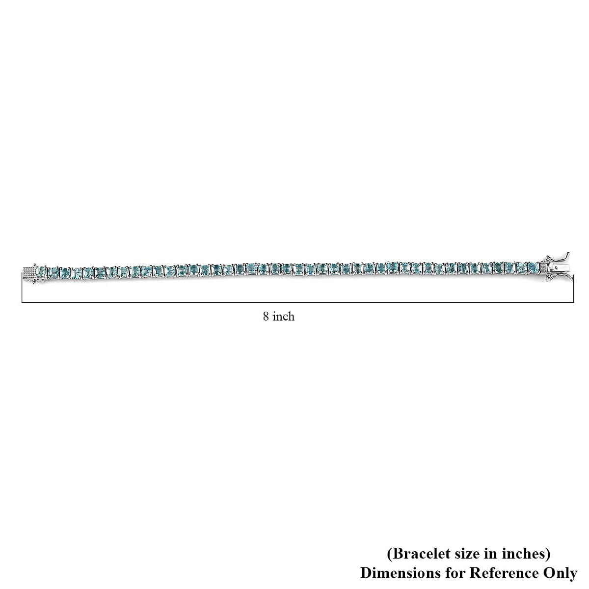 Asscher Cut Cambodian Blue Zircon Tennis Bracelet in Platinum Over Sterling Silver (8.00 In) 23.50 ctw image number 4