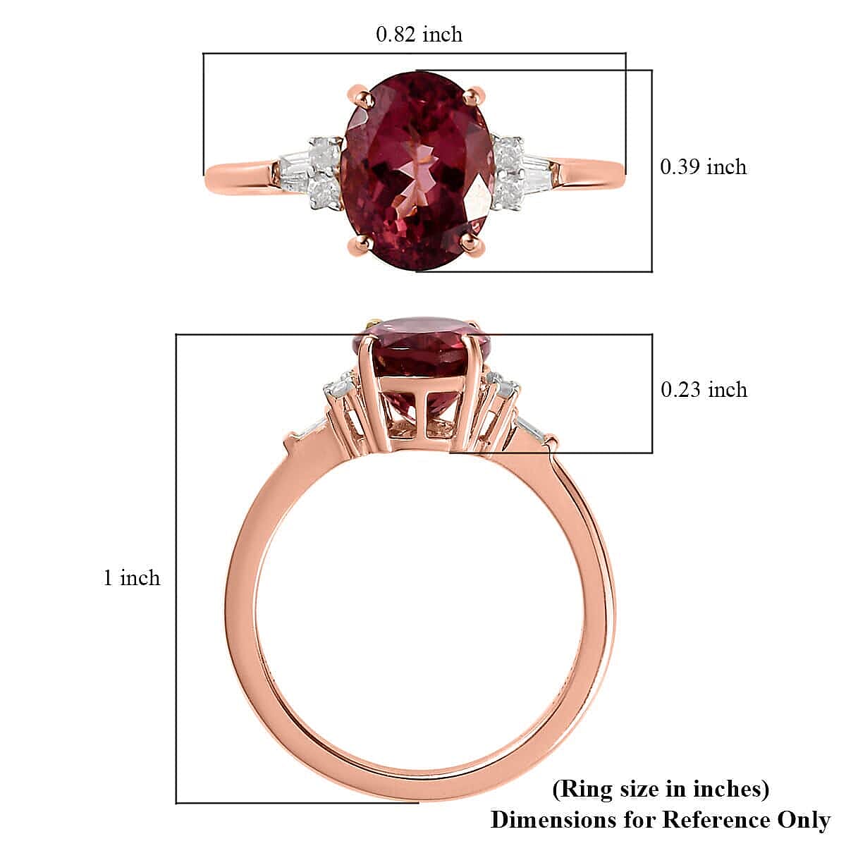 Luxoro 10K Rose Gold Premium Red Rose Apatite and G-H I3 Diamond Ring (Size 11.0) 2.20 ctw image number 5