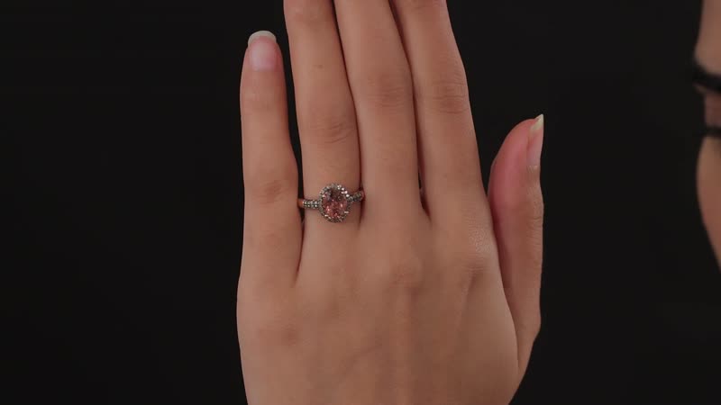 Doorbuster Luxoro 14K Rose Gold Premium Blush Tourmaline and Natural Champagne Diamond I2 Halo Ring (Size 7.0) 2.00 ctw (Del. in 5-7 Days)