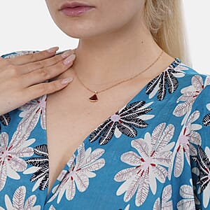 Tamsy Teal Daisy Smocked Waist Maxi Dress with Flutter Sleeve - One Size Fits Most