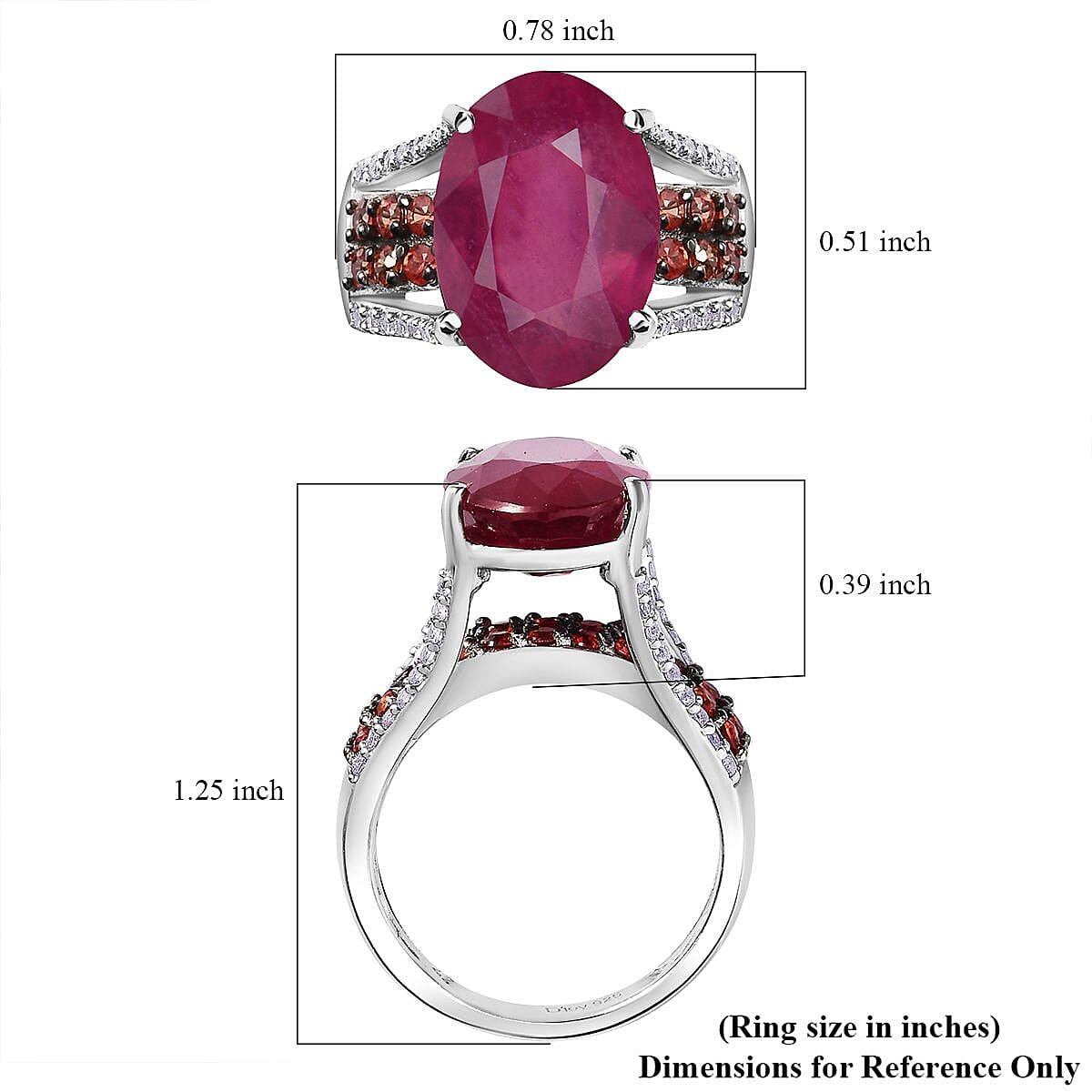 Niassa Ruby (FF) and Multi Gemstone Ring in Platinum Over Sterling Silver (Size 10.0) 10.65 ctw
