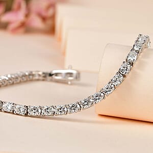 Moissanite Tennis Bracelet in Platinum Over Sterling Silver (6.50 In) 6.25 ctw