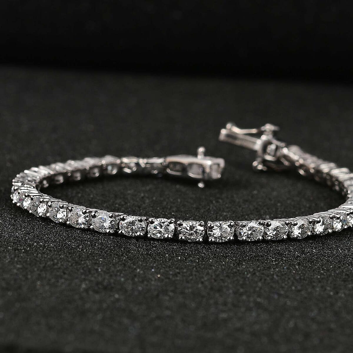 Moissanite Tennis Bracelet in Platinum Over Sterling Silver (6.50 In) 6.25 ctw image number 2