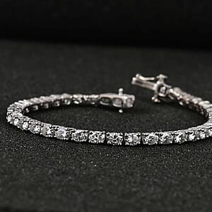 Moissanite Tennis Bracelet in Platinum Over Sterling Silver (6.50 In) 6.25 ctw