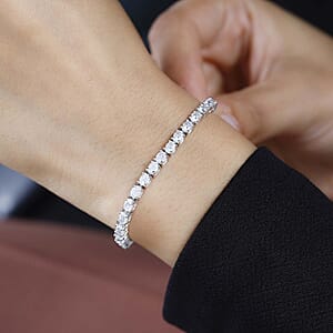 Moissanite Tennis Bracelet in Platinum Over Sterling Silver (6.50 In) 6.25 ctw