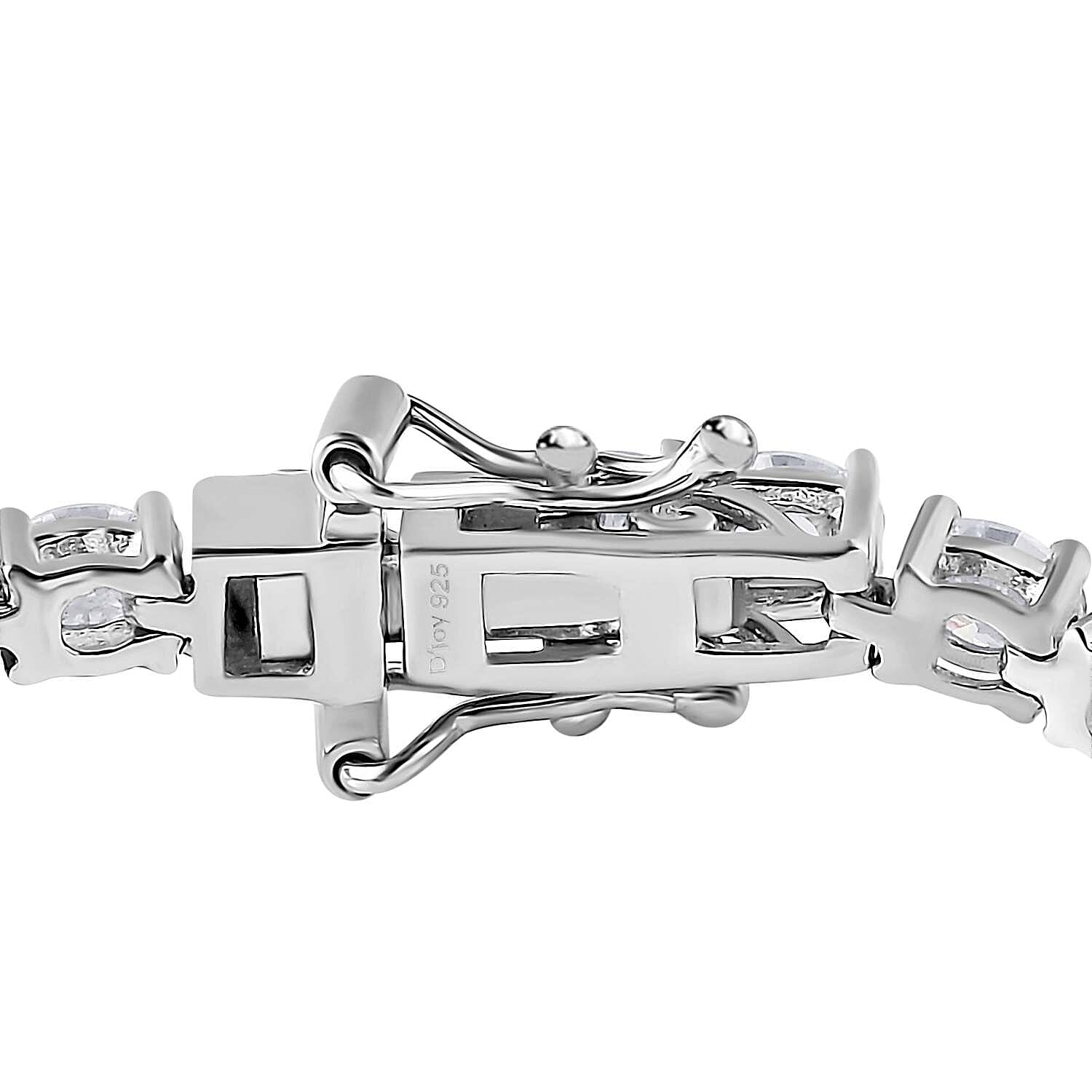 Moissanite Tennis Bracelet in Platinum Over Sterling Silver (6.50 In) 6.25 ctw