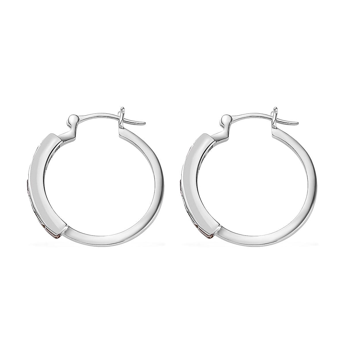 Princess Cut Multi-Tourmaline Hoop Earrings in Platinum Over Sterling Silver 2.25 ctw