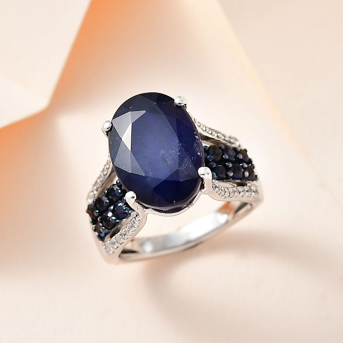 Masoala Sapphire (D) and Multi Gemstone 11.85 ctw Ring in Platinum Over Sterling Silver (Size 7.0) image number 1
