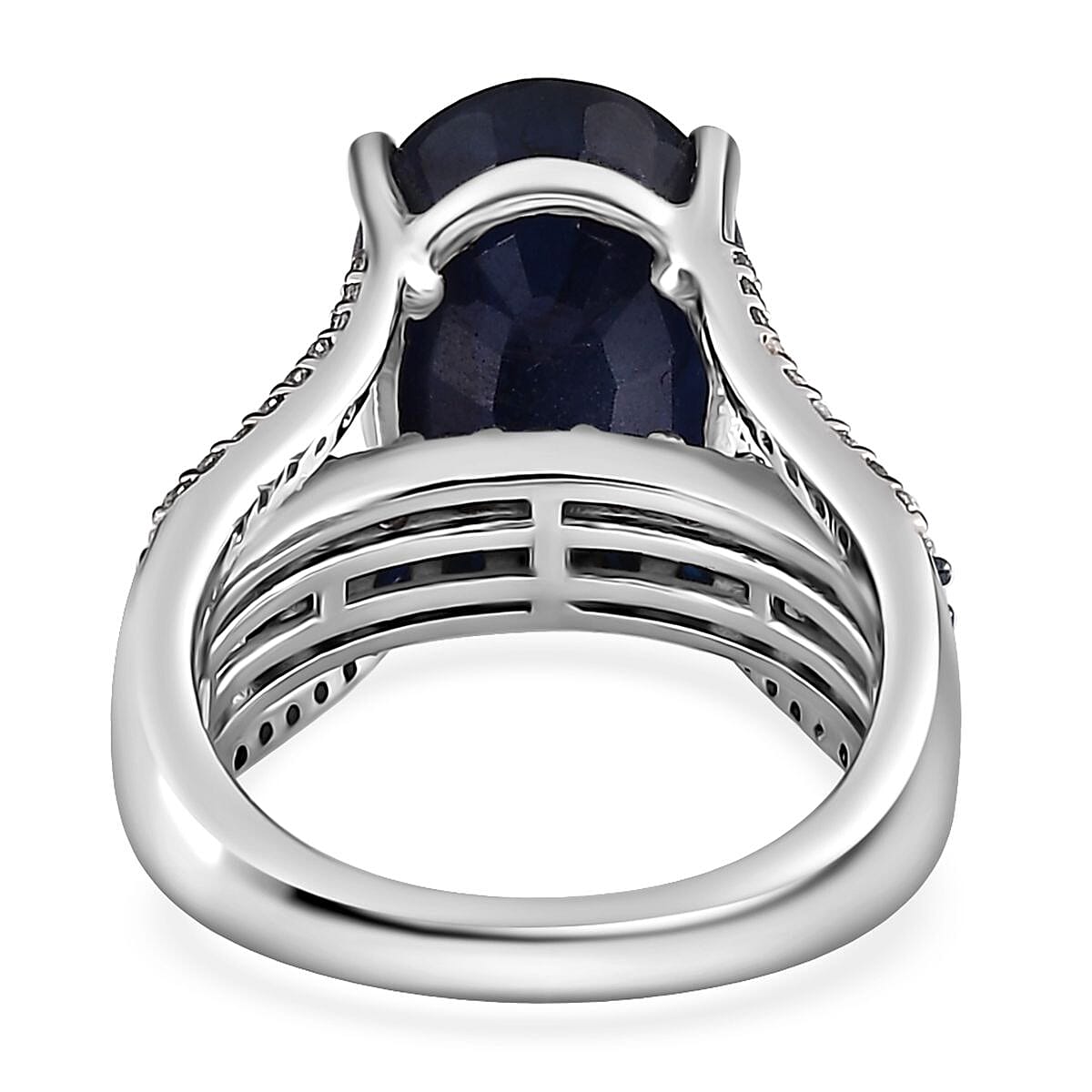 Masoala Sapphire (D) and Multi Gemstone 11.85 ctw Ring in Platinum Over Sterling Silver (Size 7.0) image number 4