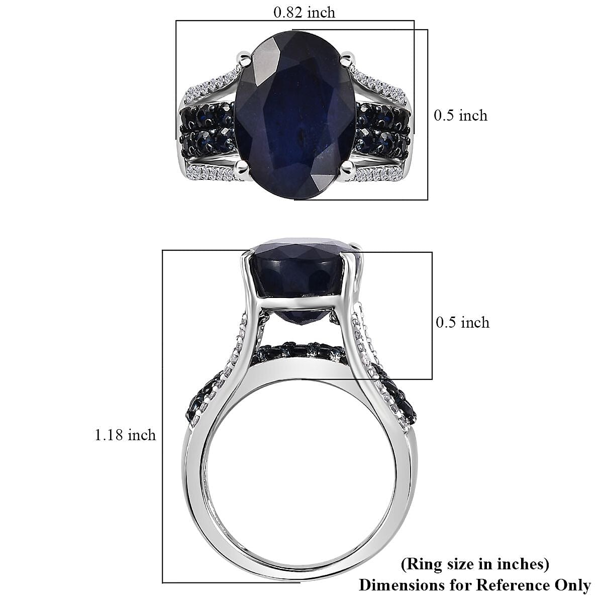 Masoala Sapphire (D) and Multi Gemstone 11.85 ctw Ring in Platinum Over Sterling Silver (Size 7.0) image number 5