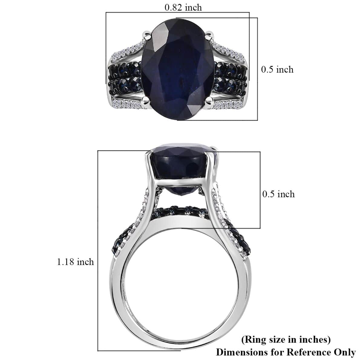 Masoala Sapphire (D) and Multi Gemstone Ring in Platinum Over Sterling Silver (Size 9.0) 11.85 ctw image number 5