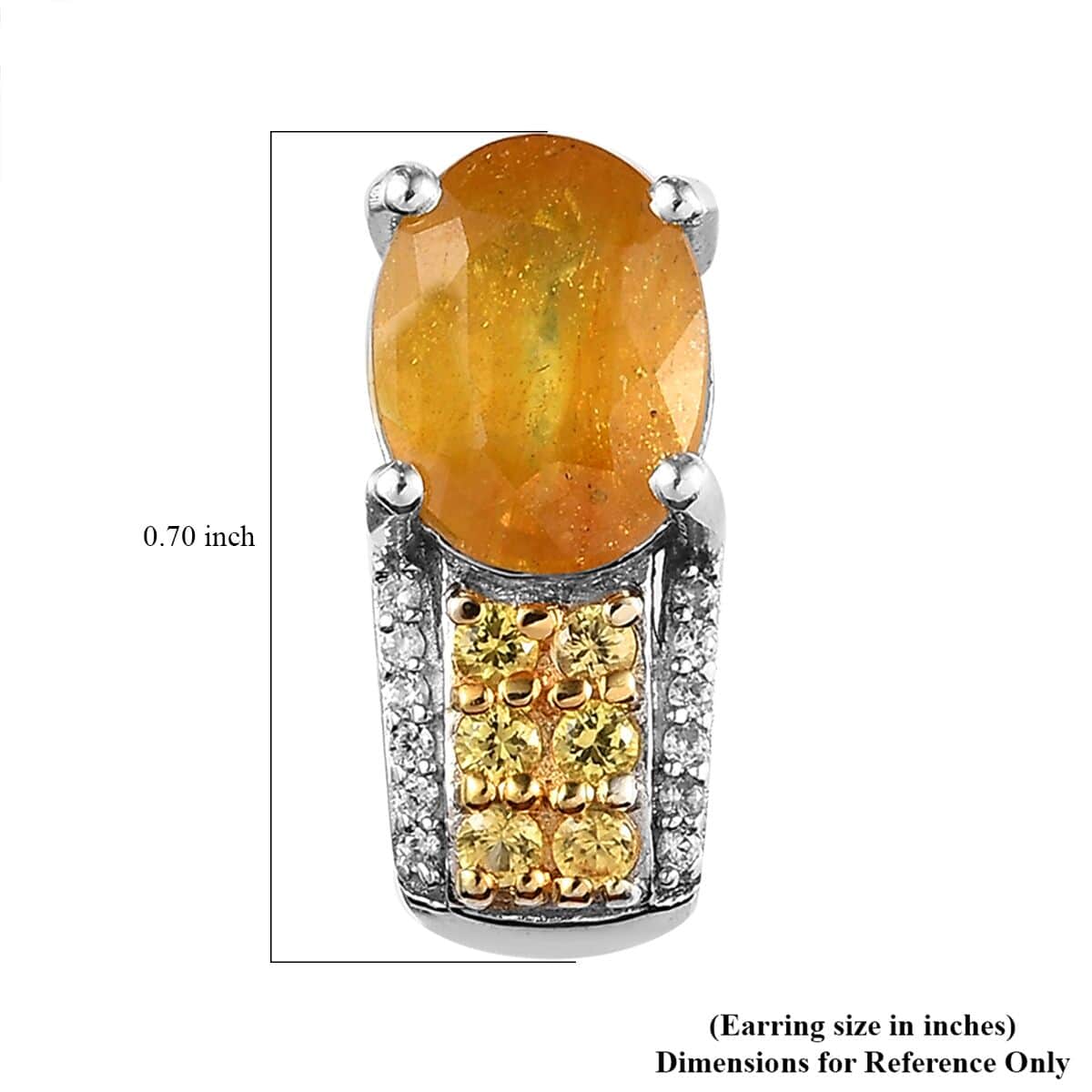 Yellow Sapphire (FF) and Multi Gemstone J-Hoop Earrings in Platinum Over Sterling Silver 6.70 ctw image number 5