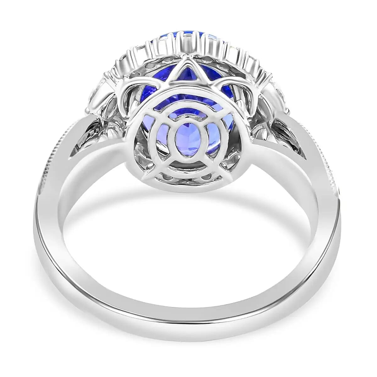 Certified Rhapsody AAAA Tanzanite, Diamond Ring in 950 Platinum 5.25 ctw (Size 10.0) image number 4