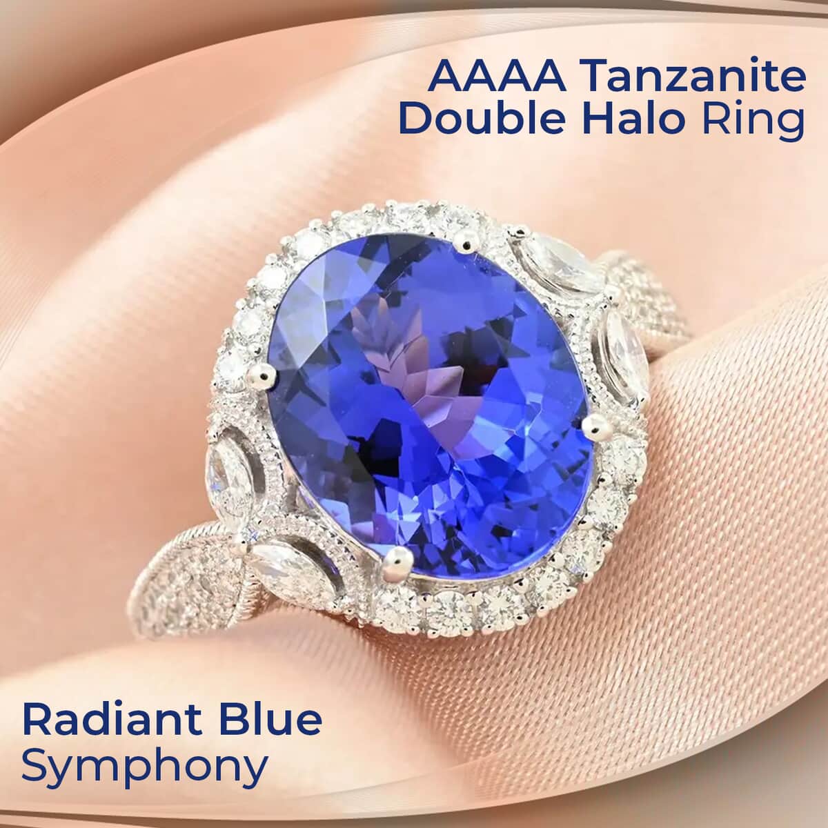 Rhapsody Certified & Appraised AAAA Tanzanite and E-F VS Diamond 5.25 ctw Ring, 950 Platinum Ring, Tanzanite Jewelry, Rings For Her 8.70 Grams (Size 6.0) image number 1