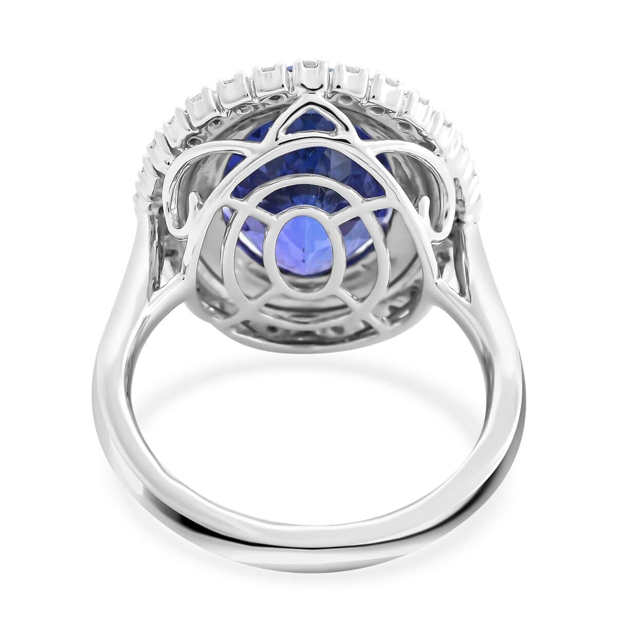 Certified & Appraised Rhapsody 950 Platinum AAAA Tanzanite and E-F VS Diamond Ring (Size 10.0) 8.55 Grams 8.25 ctw With Free Tanzanite Book  image number 4