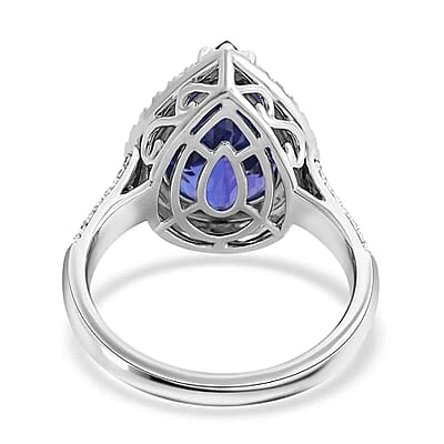 Certified & Appraised Rhapsody AAAA Tanzanite and E-F VS Diamond 6.10 ctw Ring in 950 Platinum (Size 10.0) 8.10 Grams
