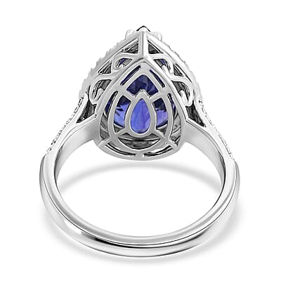 Certified & Appraised Rhapsody AAAA Tanzanite and E-F VS Diamond 6.10 ctw Ring in 950 Platinum (Size 6.0) 8.10 Grams