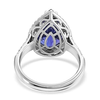 Certified & Appraised Rhapsody AAAA Tanzanite and E-F VS Diamond 6.10 ctw Ring in 950 Platinum (Size 7.0) 8.10 Grams
