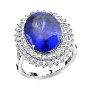 Certified & Appraised Rhapsody AAAA Tanzanite and E-F VS Diamond 12.00 ctw Ring in 950 Platinum (Size 6.0) 11.50 Grams